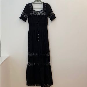 NWT Black Semi-Lace Maxi Dress
